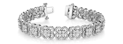 14K White Gold 5 ct tw Fashion Diamond Bracelet