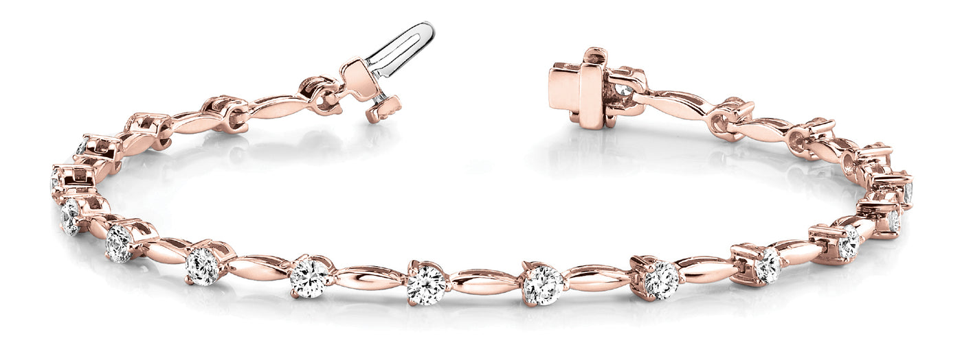 14K Rose Gold 1 ct tw Fashion Diamond Bracelet