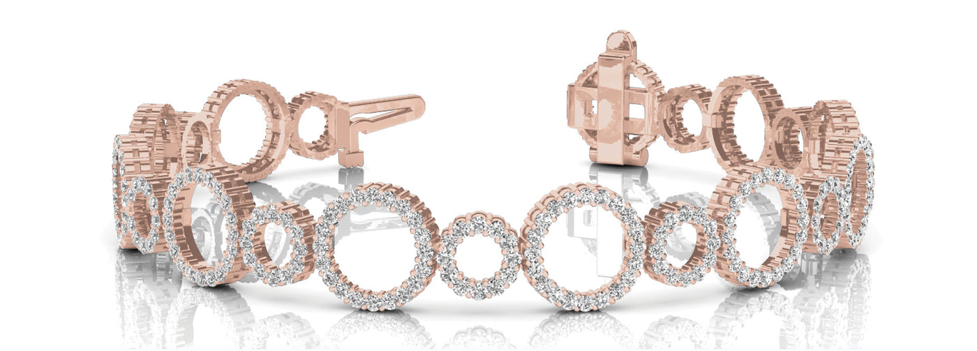 14K Rose Gold 4 1/6 ct tw Fashion Diamond Bracelet