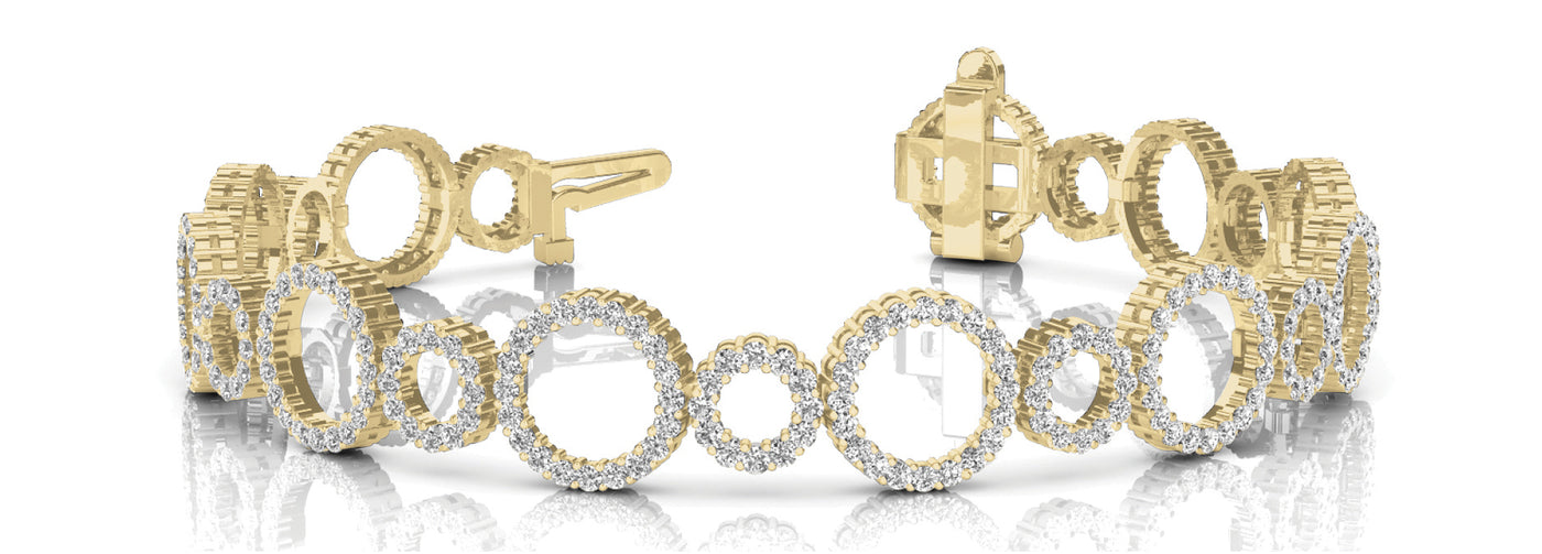 14K Yellow Gold 4 1/6 ct tw Fashion Diamond Bracelet