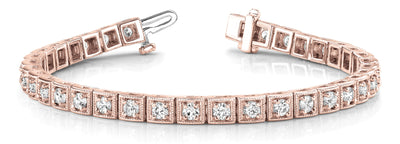 14K Rose Gold 1 5/8 ct tw Vintage Diamond Bracelet
