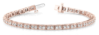 14K Rose Gold 2 ct tw Vintage Diamond Bracelet