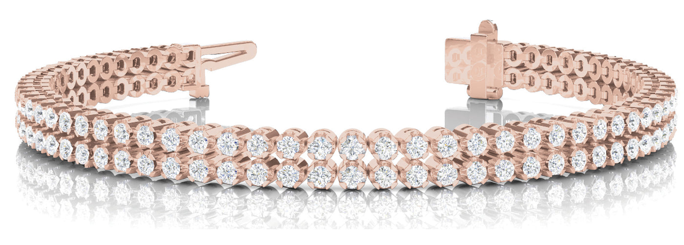 18K Rose Gold 3 7/8 ct tw Fashion Diamond Bracelet