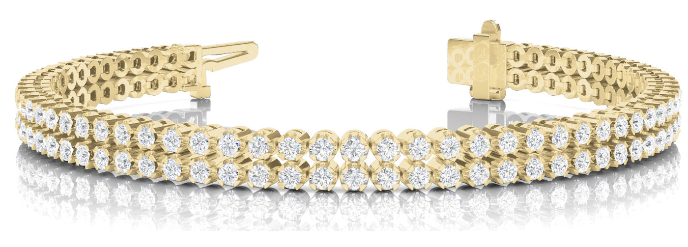 18K Yellow Gold 3 7/8 ct tw Fashion Diamond Bracelet