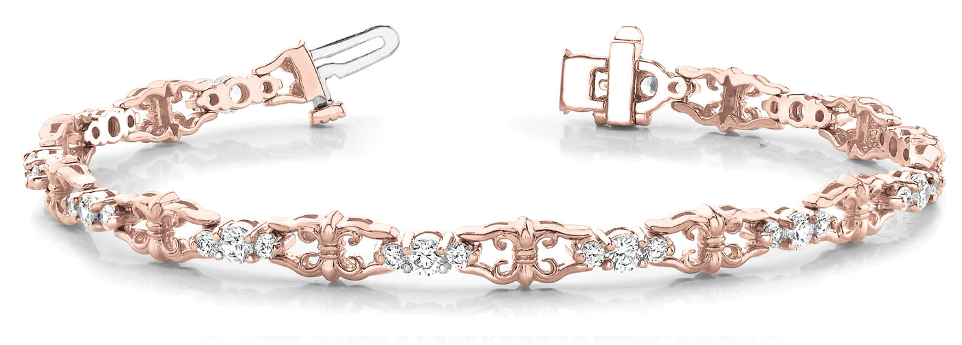 18K Rose Gold 1 1/5 ct tw Fashion Diamond Bracelet