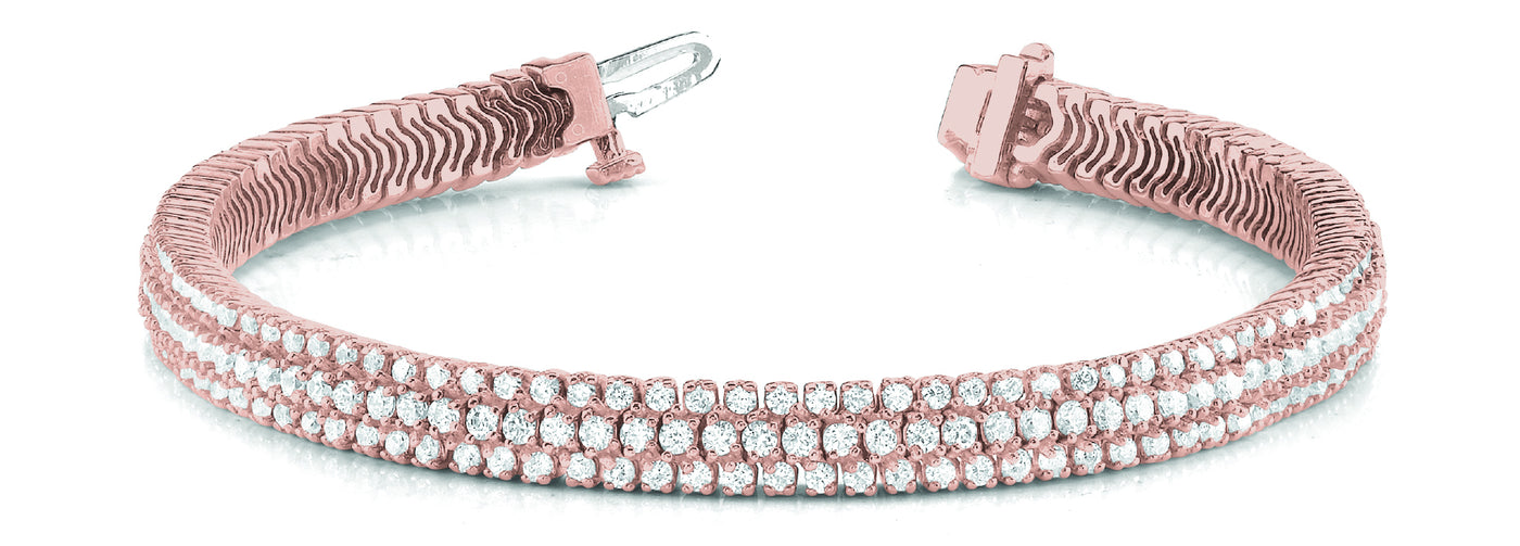 14K Rose Gold 4 3/4 ct tw Fashion Diamond Bracelet