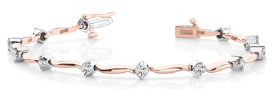 18K Rose Gold 1 ct tw Fashion Diamond Bracelet