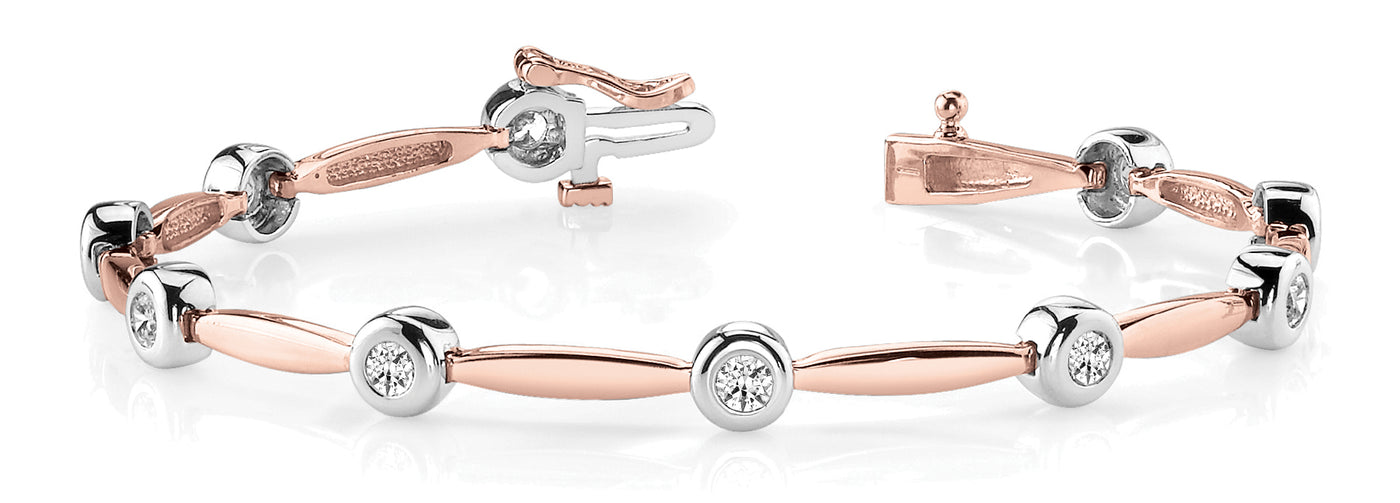 14K Rose Gold 1/2 ct tw Fashion Diamond Bracelet