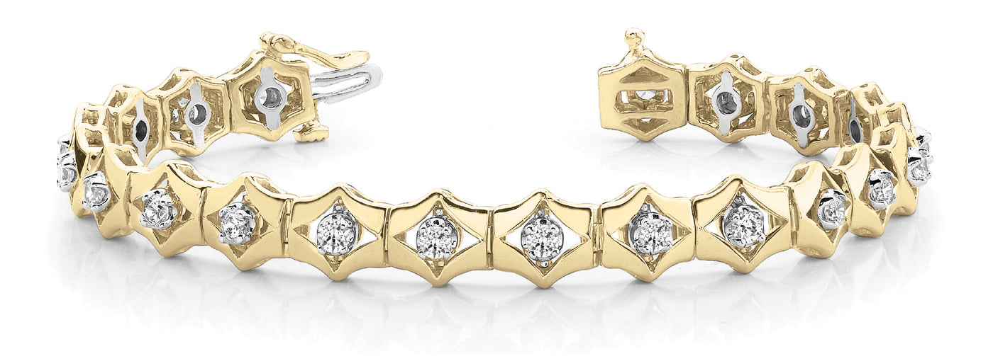 14K Yellow Gold 1 ct tw Fashion Diamond Bracelet