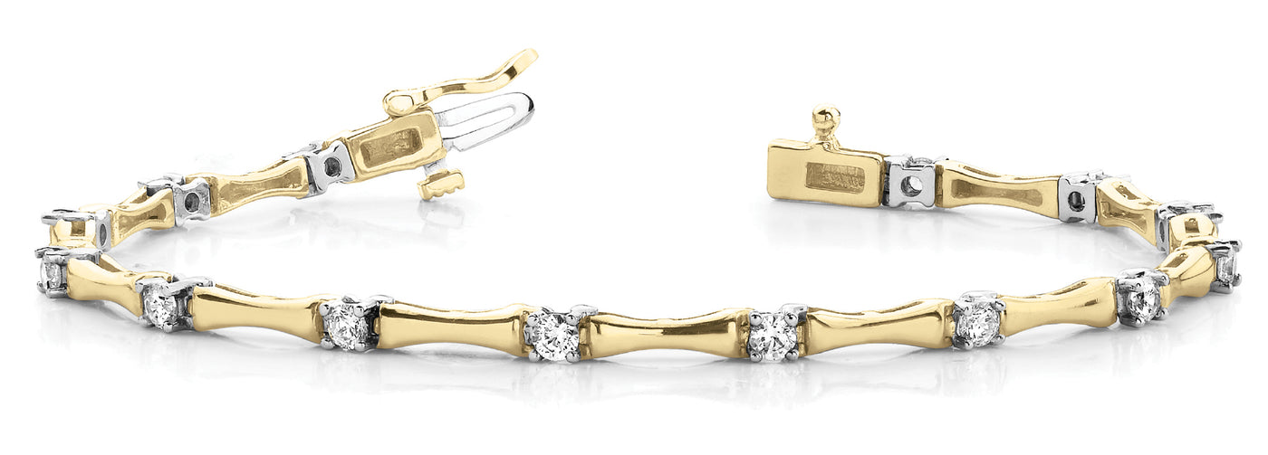 14K Yellow Gold 1 ct tw Fashion Diamond Bracelet