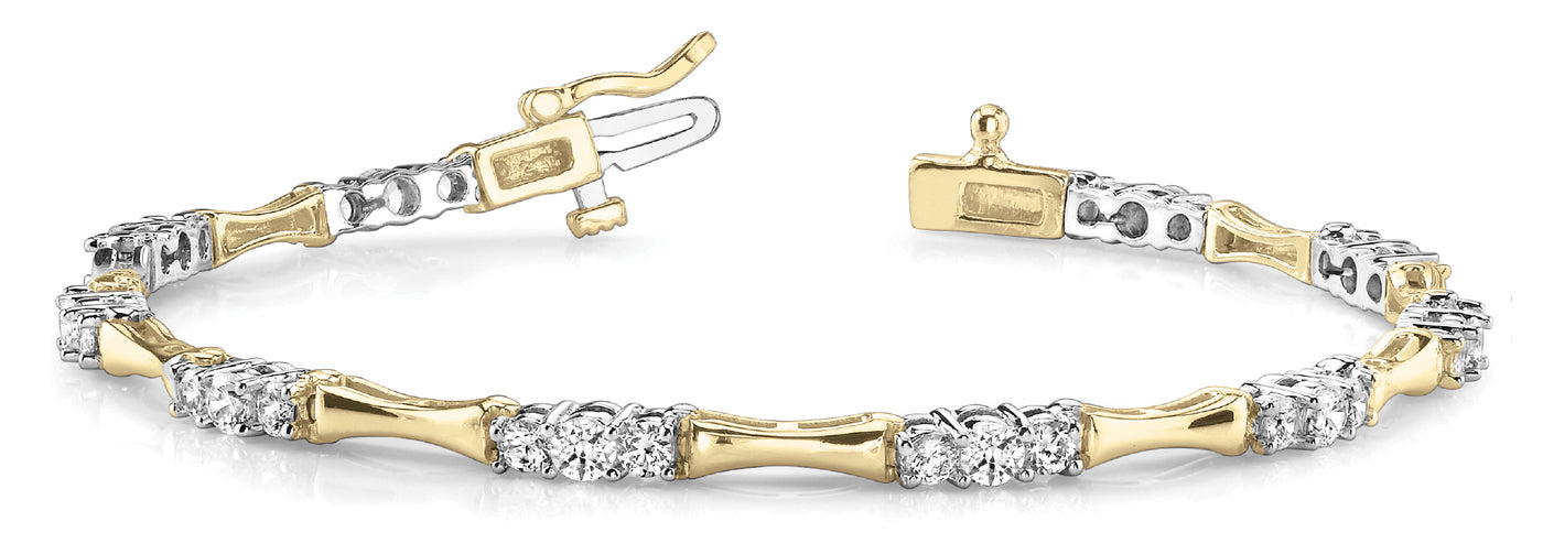 18K Yellow Gold 1 1/2 ct tw Fashion Diamond Bracelet