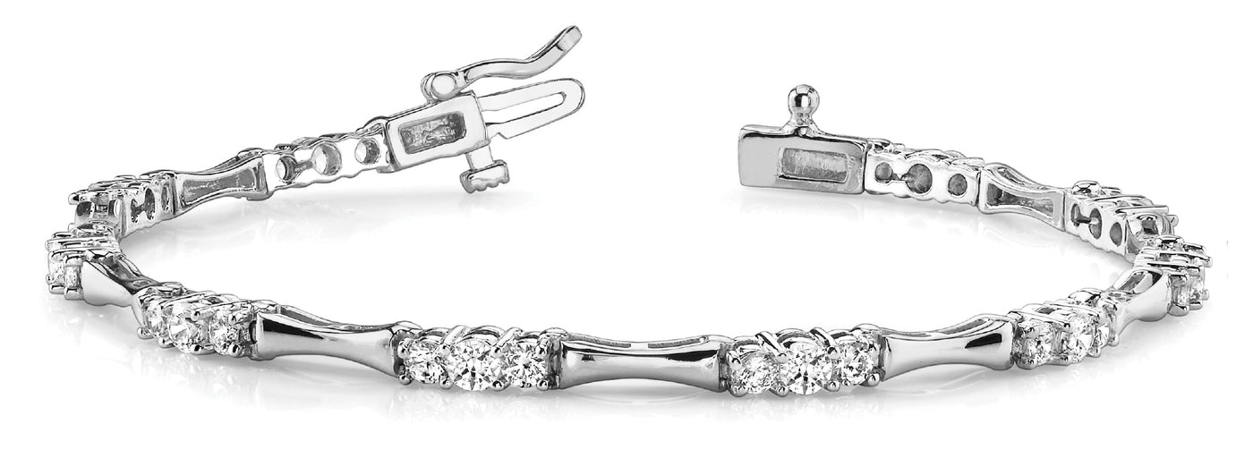 18K White Gold 1 1/2 ct tw Fashion Diamond Bracelet