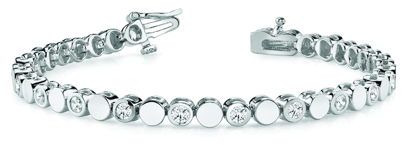 14K White Gold 1 ct tw Fashion Diamond Bracelet