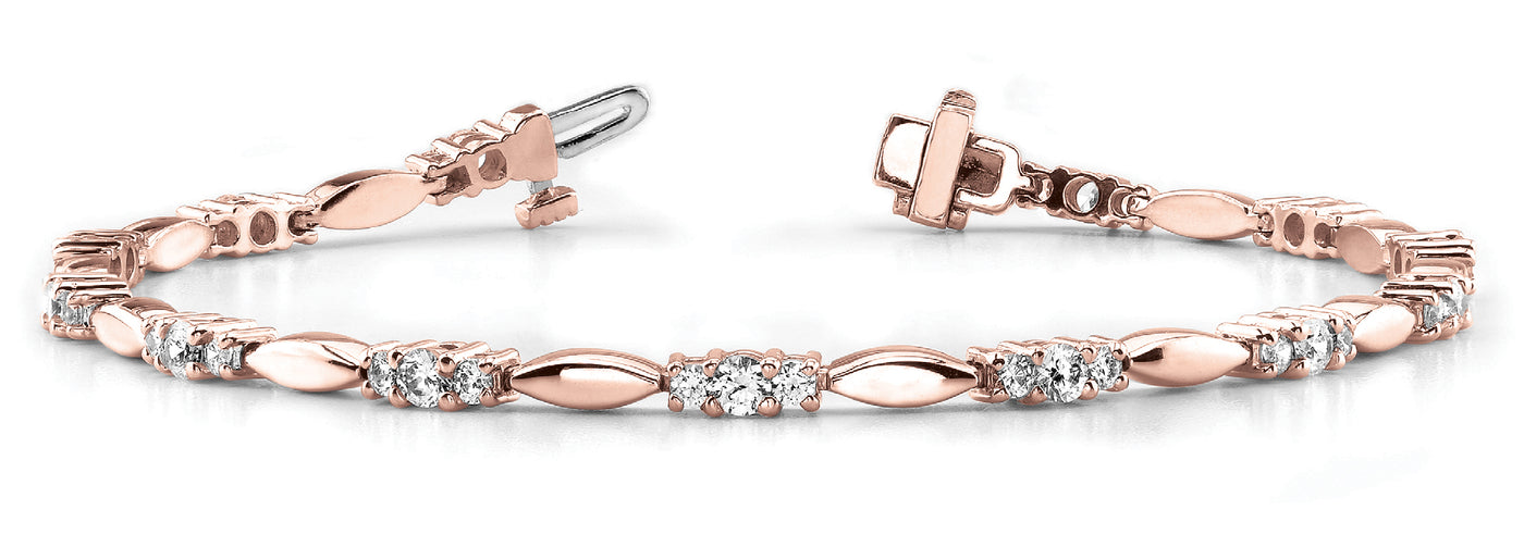 14K Rose Gold 1 ct tw Fashion Diamond Bracelet