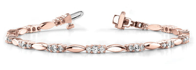14K Rose Gold 1 ct tw Fashion Diamond Bracelet