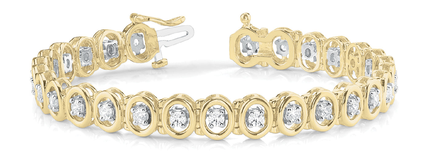 18K Yellow Gold 1 7/8 ct tw Fashion Diamond Bracelet