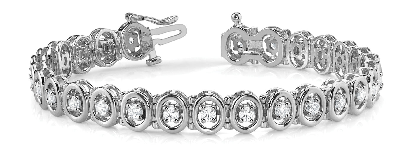 14K White Gold 1 7/8 ct tw Fashion Diamond Bracelet