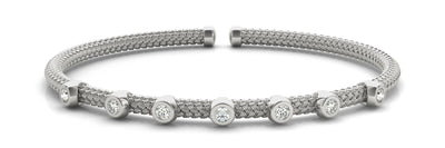18K White Gold 1/10 ct tw Fashion Diamond Bracelet