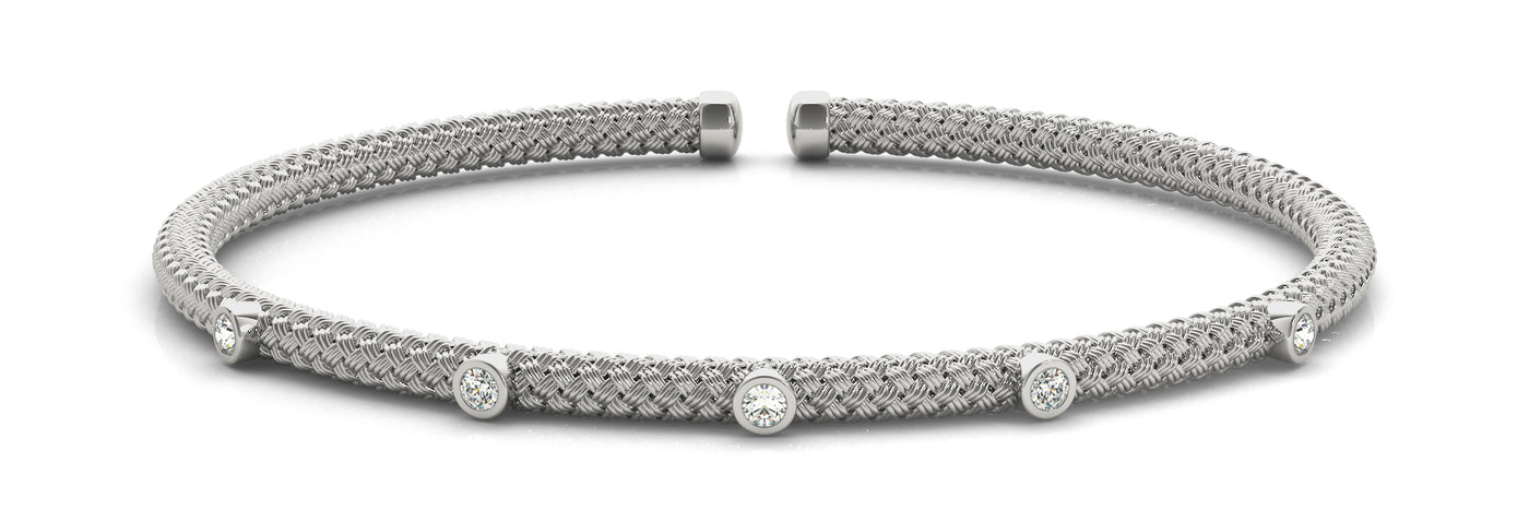 14K White Gold 1/10 ct tw Fashion Diamond Bracelet