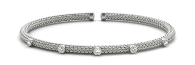 14K White Gold 1/10 ct tw Fashion Diamond Bracelet