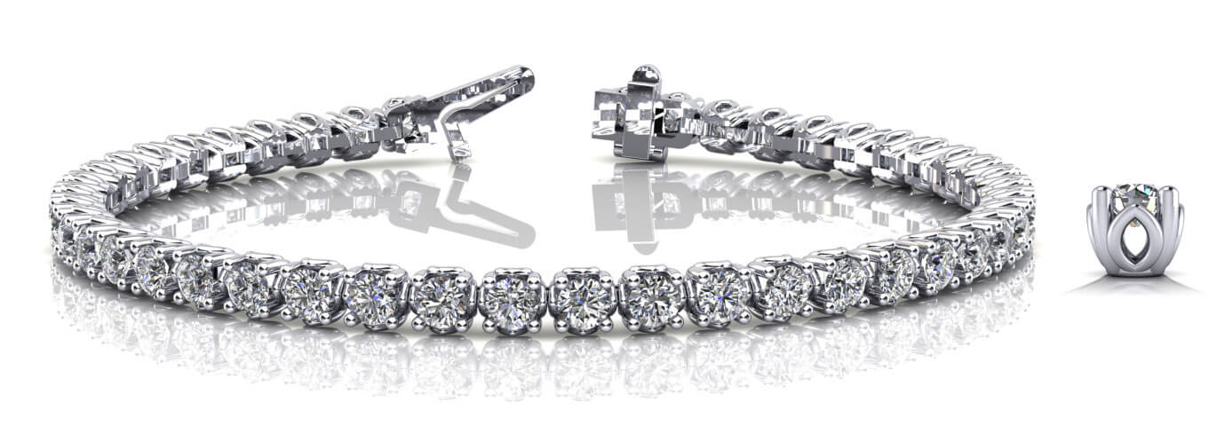 18K White Gold 2 1/6 ct tw Fashion Diamond Bracelet