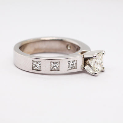 14KW 1.50CTTW DIAMOND ENGAGEMENT RING .75CT PC CTR J-SI2 N1412