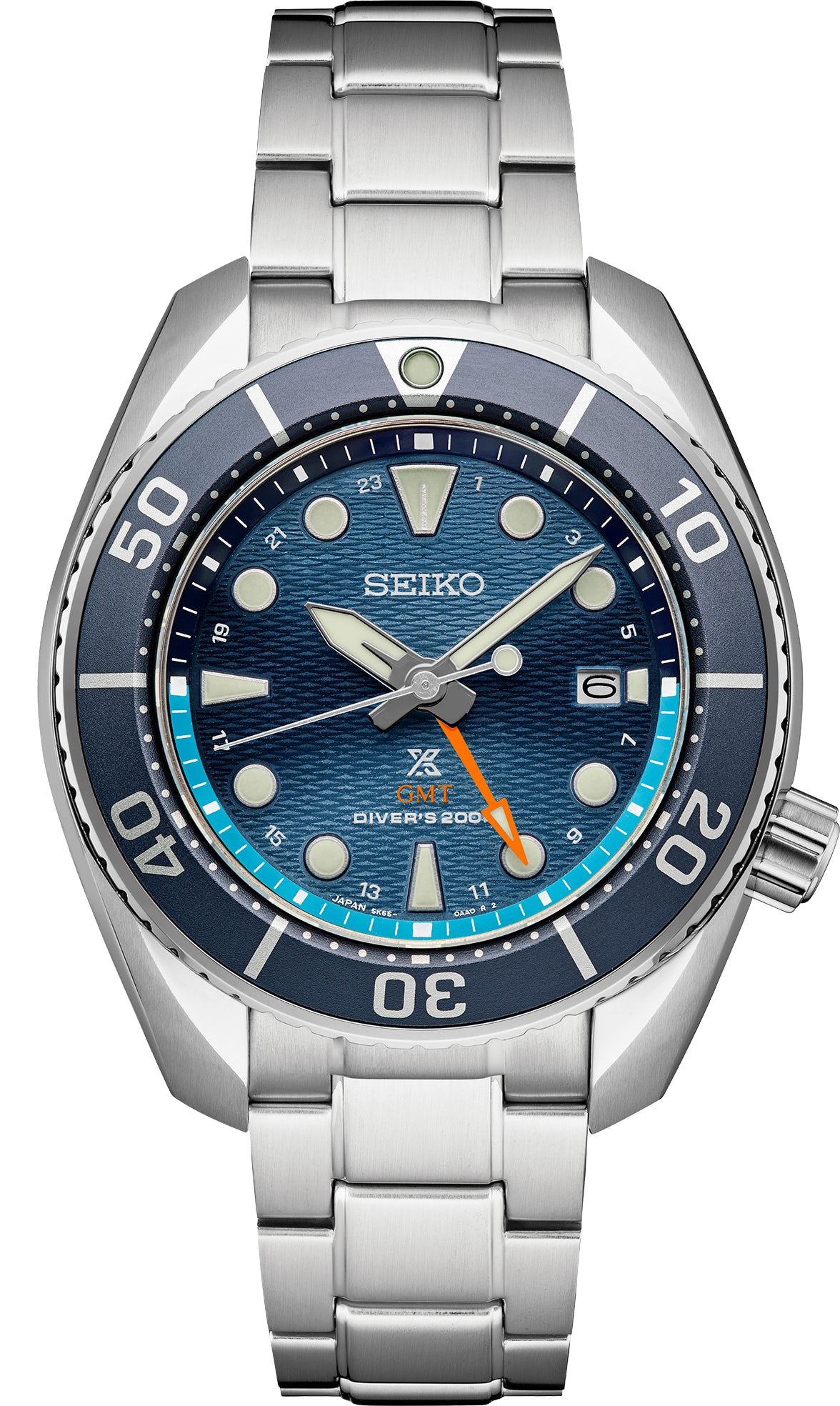 Gts Seiko Divers GMT Light Blue Dial and Bezel Watch SFK001