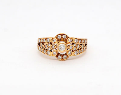Estate 18KY .50 Cttw Diamond Ring H in Color and VS2 in Clarity