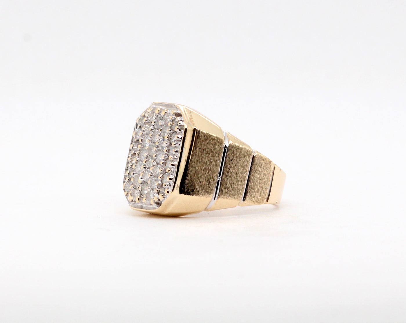 Estate 10KY Gents 1.00 Cttw Diamond Cluster Ring