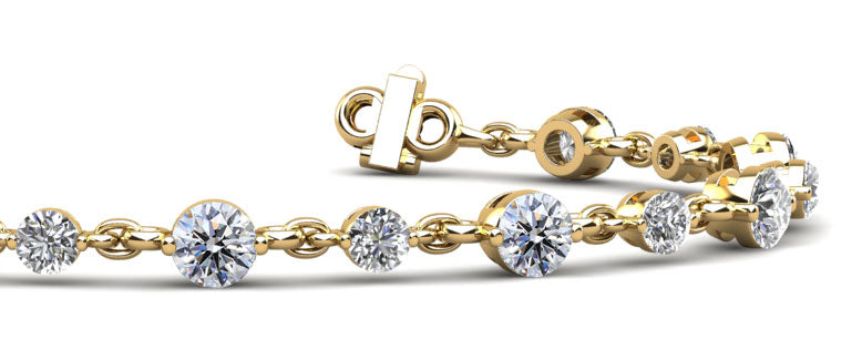 14KY 2.72 Cttw Diamond Bracelet, H-SI2