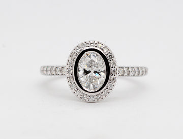 14KW 1.36 Cttw Diamond Halo Engagement Ring