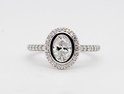 14KW 1.36 Cttw Diamond Halo Engagement Ring