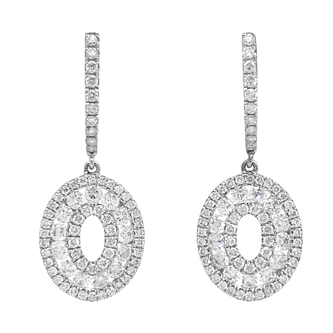 18KW 1.63 Cttw Diamond Earrings