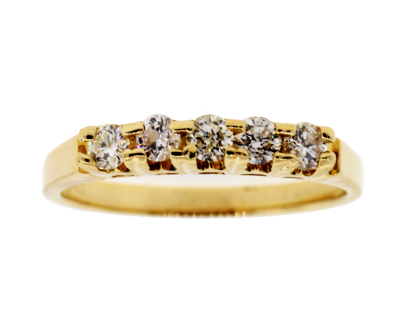 14KY .35CTTW 5 STONE DIAMOND BAND