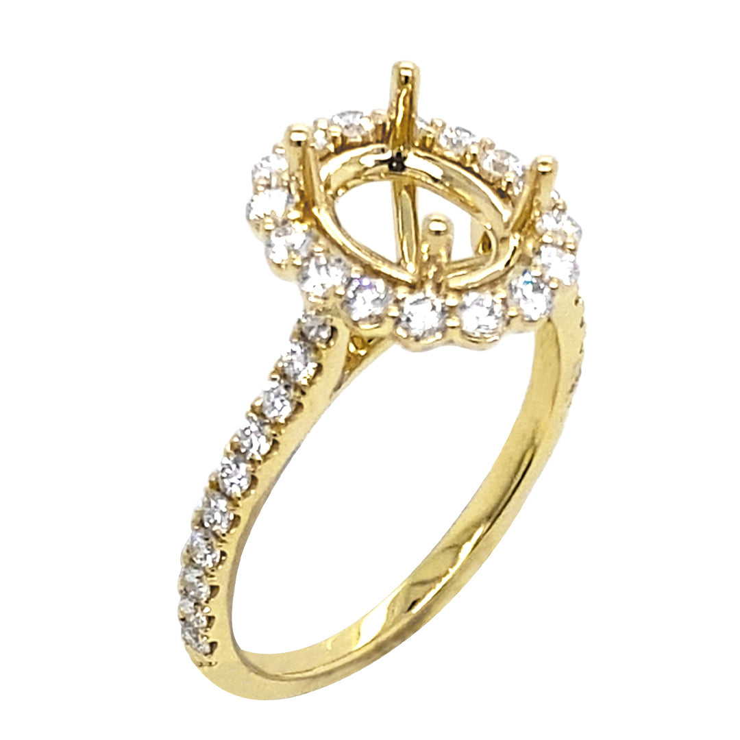 18KY .60 Cttw Diamond Semi Mount Ring