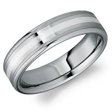 CROWN TUNGSTEN GENTS RING TU-0118-SI