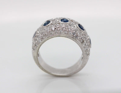 18KW 1.50 CTTW SAPPHIRE AND DIAMOND RING , 1.05 CTTW H-SI2 image