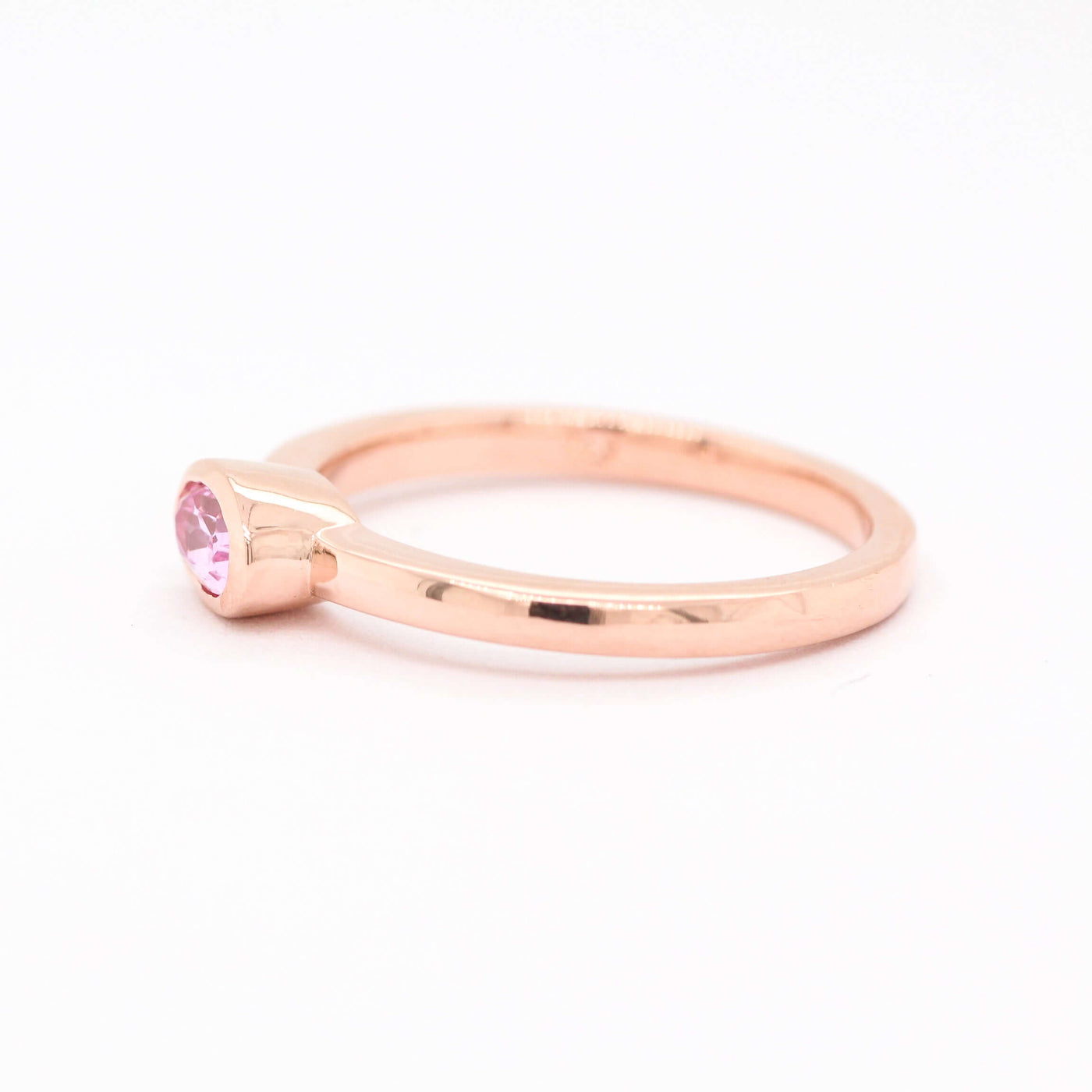 14KR .33 CT OVAL PINK SAPPHIRE RING image