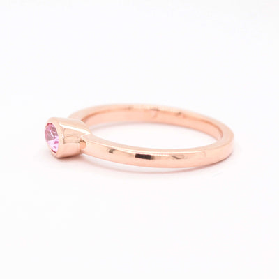 14KR .33 CT OVAL PINK SAPPHIRE RING