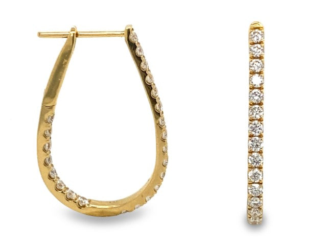 18KY 1.04 Cttw Diamond Earrings