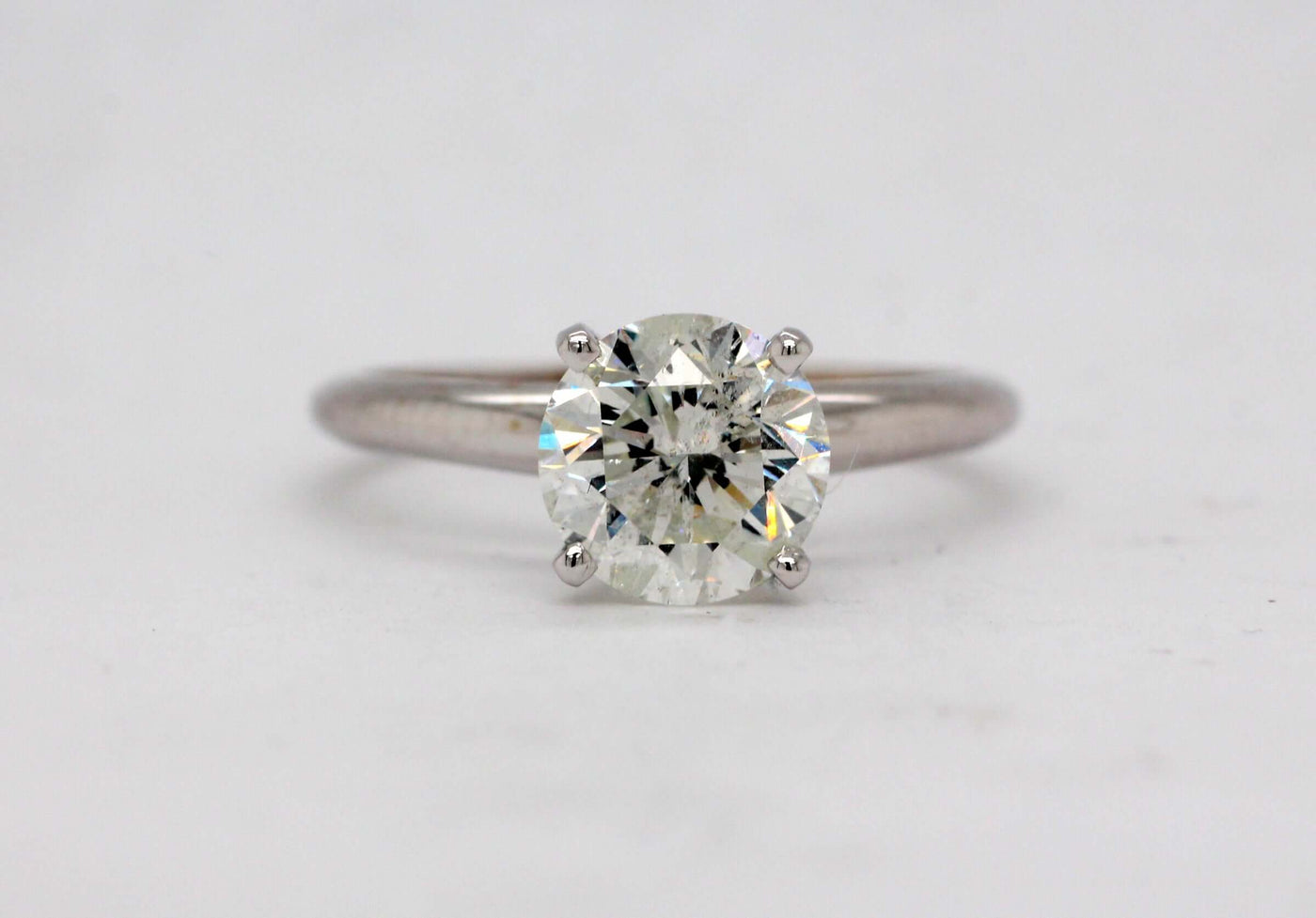 14KW 2.00 Ct Round Brilliant Diamond Solitaire Ring H in Color and I2 image