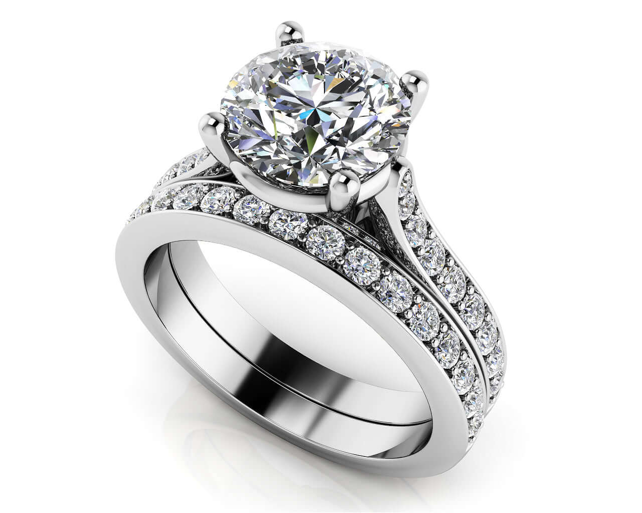 14K Prong Set Natural Diamond Engagement Ring