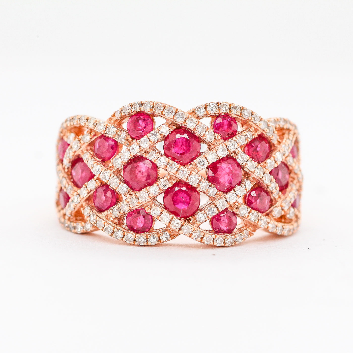 14KR .45 CTTW RUBY AND DIAMOND RING 1.25 CTTW JK-I1