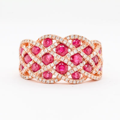 14KR .45 CTTW RUBY AND DIAMOND RING 1.25 CTTW JK-I1 image