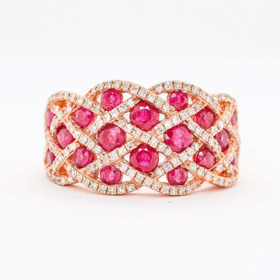 14KR .45 CTTW RUBY AND DIAMOND RING 1.25 CTTW JK-I1