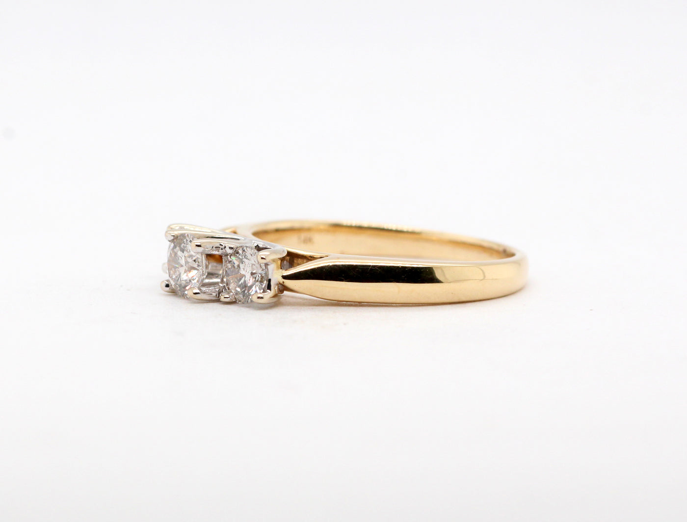 Estate 14KY .75 Cttw Diamond 3 Stone Ring