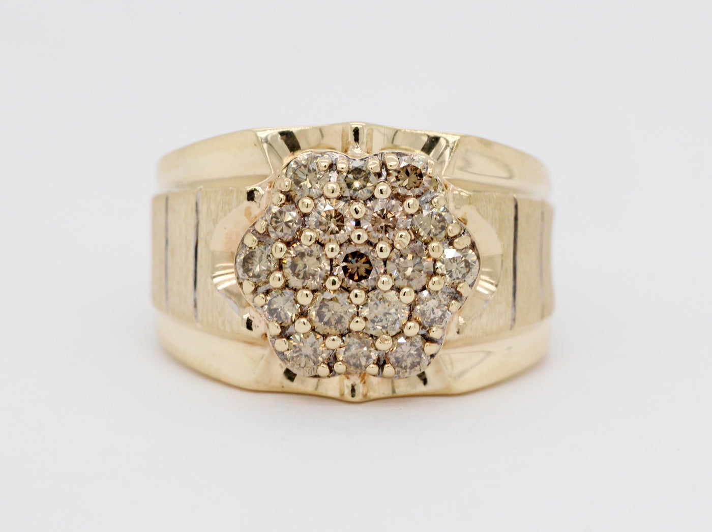 Estate 10KY 1.00 Cttw Diamond Gents Ring