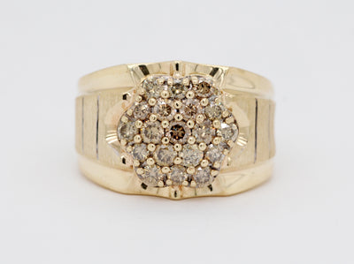 Estate 10KY 1.00 Cttw Diamond Gents Ring