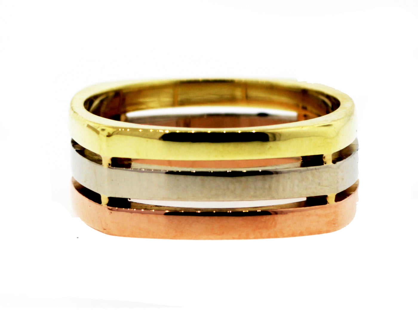 14K TRI-COLOR WEDDING BAND image