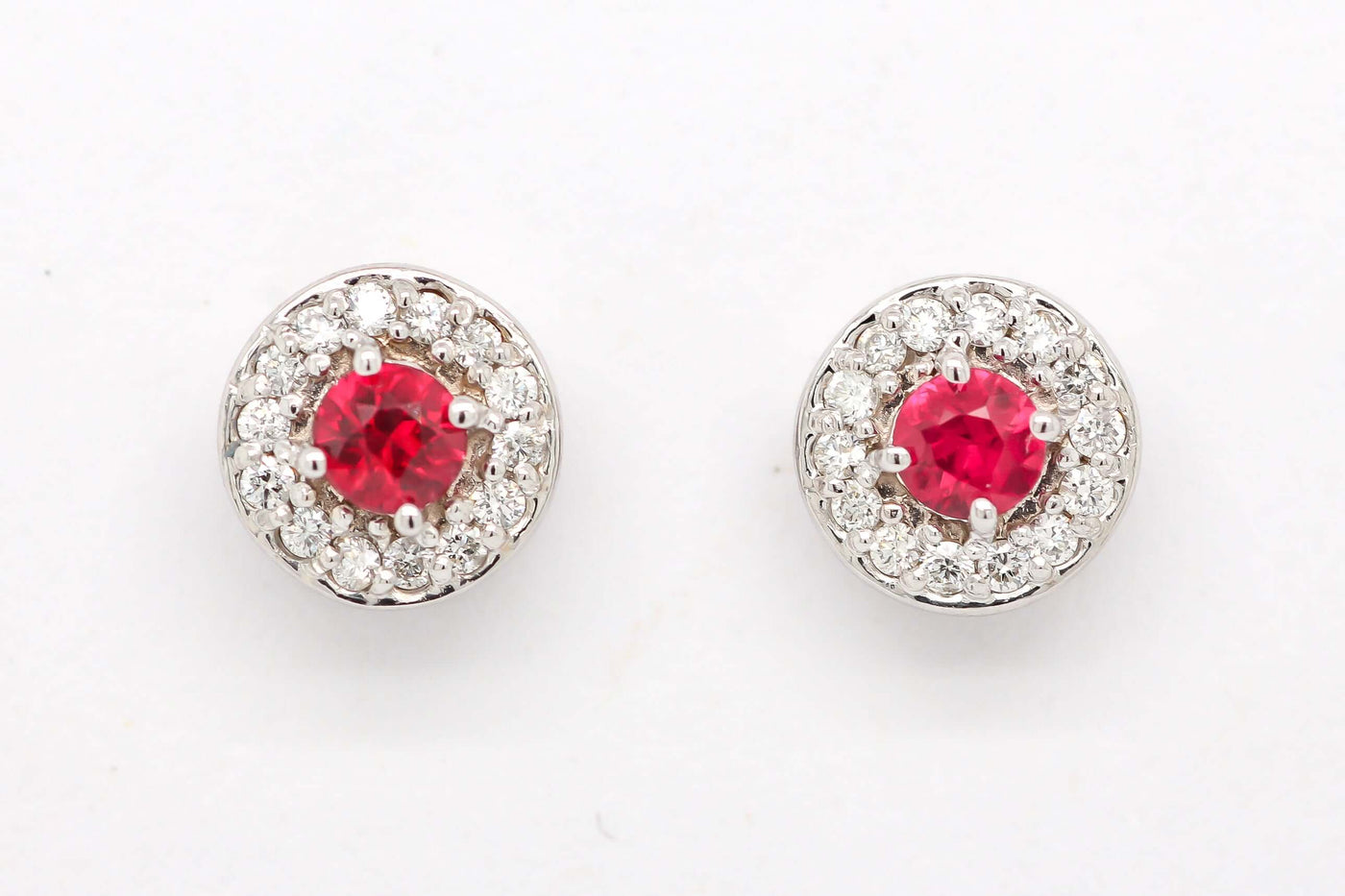14KW .17 CTTW RUBY AND DIAMOND EARRINGS, .10 CTTW GH-SI2 image